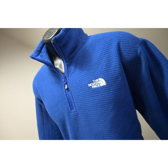 North Face Thermal Fleece Jacket 1/4 Zip Blue Winter Mens Size Large - Picture 1 of 11